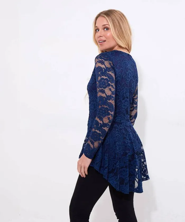 Joe Browns Tops Tunics and Blouses Women Loretta Lace Zip Top Teal Joe Browns Tops Tunics and Blouses Women Loretta Lace Zip Top Teal
