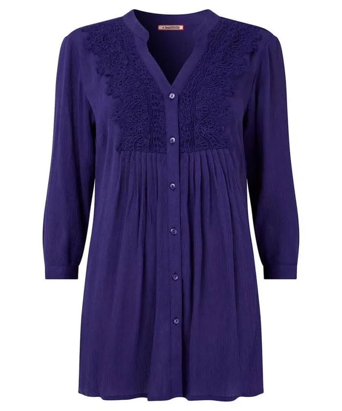 Joe Browns Tops Tunics and Blouses Women Lovely Lace Trim Blouse Deep Purple Joe Browns Tops Tunics and Blouses Women Lovely Lace Trim Blouse Deep Purple