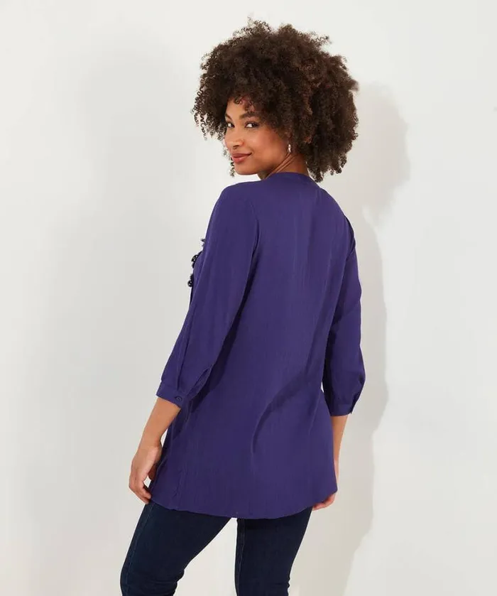 Joe Browns Tops Tunics and Blouses Women Lovely Lace Trim Blouse Deep Purple Joe Browns Tops Tunics and Blouses Women Lovely Lace Trim Blouse Deep Purple