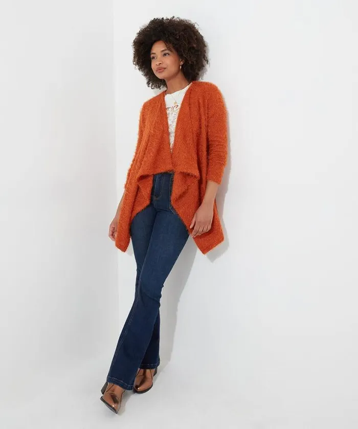 Joe Browns Tops Tunics and Blouses Women Waterfall Cardigan Orange Joe Browns Tops Tunics and Blouses Women Waterfall Cardigan Orange