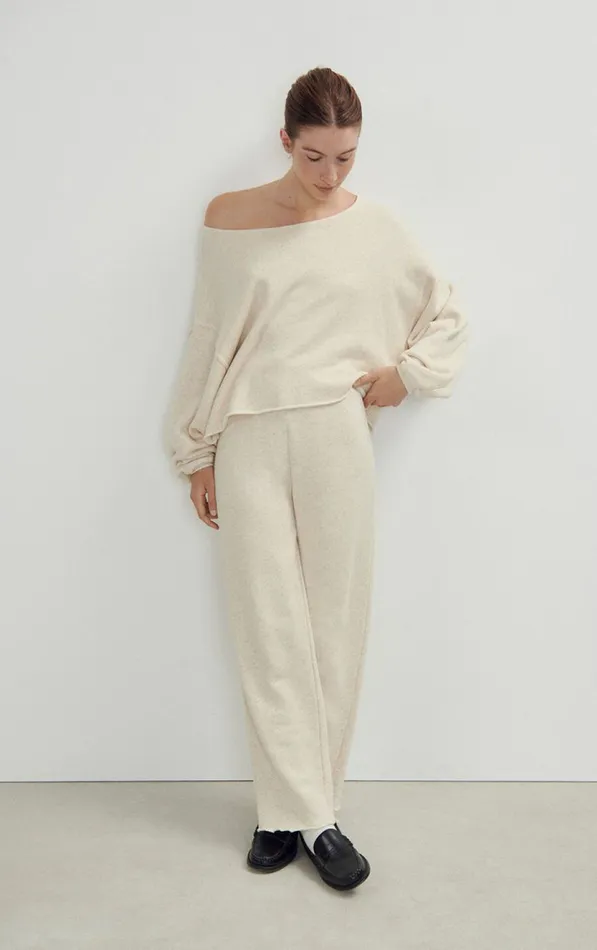 Joggers Itonay Melange Ecru Women American Vintage Joggers and Leggings Joggers Itonay Melange Ecru Women American Vintage Joggers and Leggings