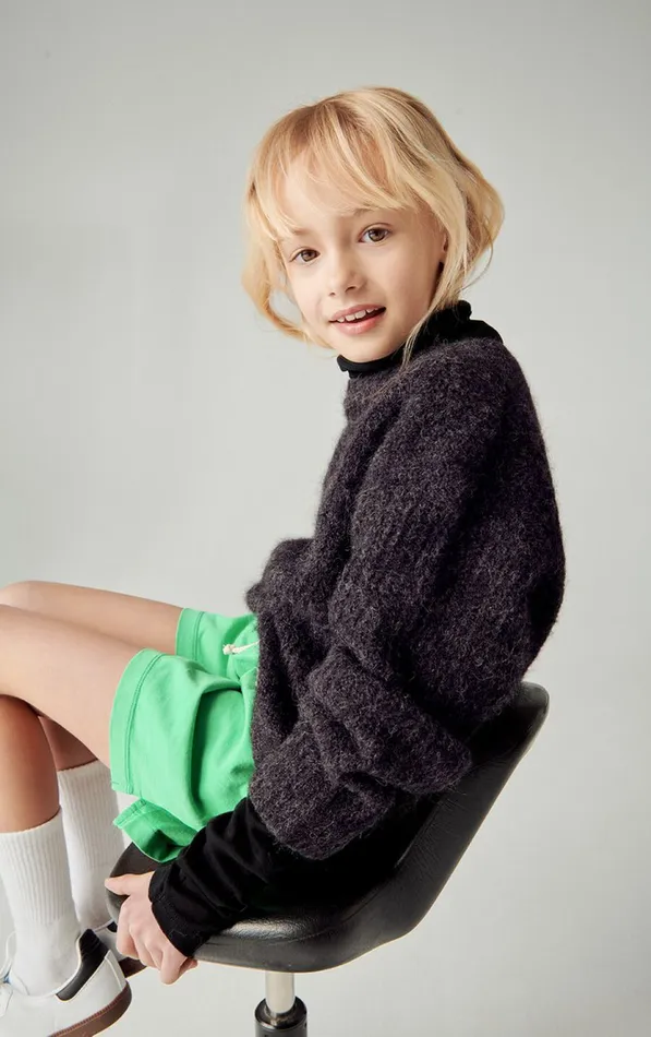Jumper East Melange Charcoal Kids American Vintage Jumpers and Cardigans Jumper East Melange Charcoal Kids American Vintage Jumpers and Cardigans