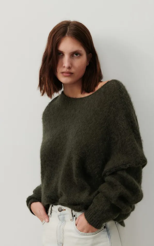 Jumper Yanbay Melange Charcoal Women American Vintage Jumpers and Cardigans