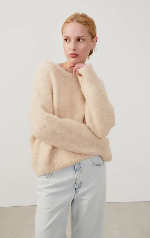Jumper Zolly Light Beige Melange Women American Vintage Jumpers and Cardigans Jumper Zolly Light Beige Melange Women American Vintage Jumpers and Cardigans