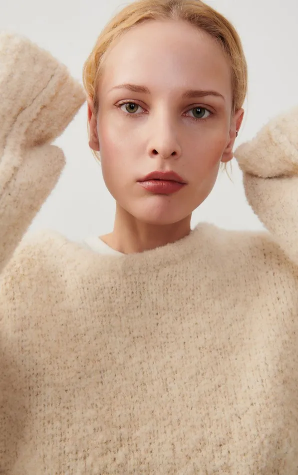 Jumper Zolly Light Beige Melange Women American Vintage Jumpers and Cardigans Jumper Zolly Light Beige Melange Women American Vintage Jumpers and Cardigans