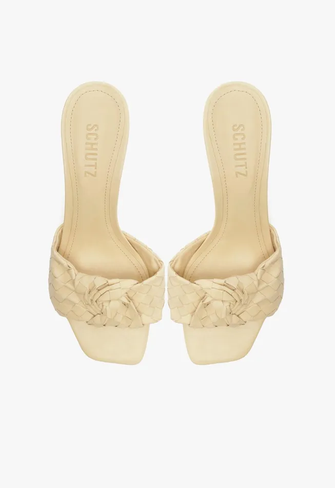 Kareena Knot Mule Sandal Beige Women Schutz Shoes Mules
