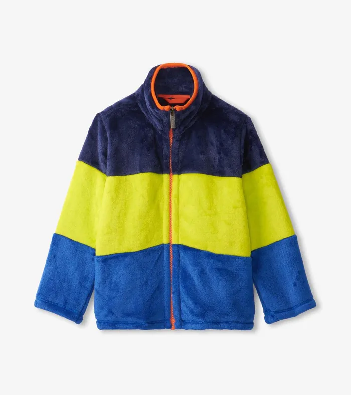 Kids Blue and Green Fleece Jacket Hatley
