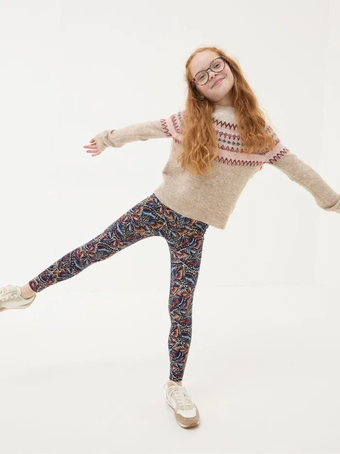Kids Jeans and Leggings Fat Face Blue 2 Pack Butterfly Legging