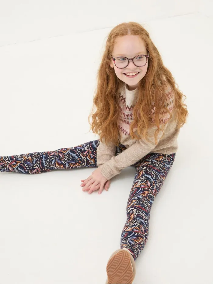Kids Jeans and Leggings Fat Face Blue 2 Pack Butterfly Legging