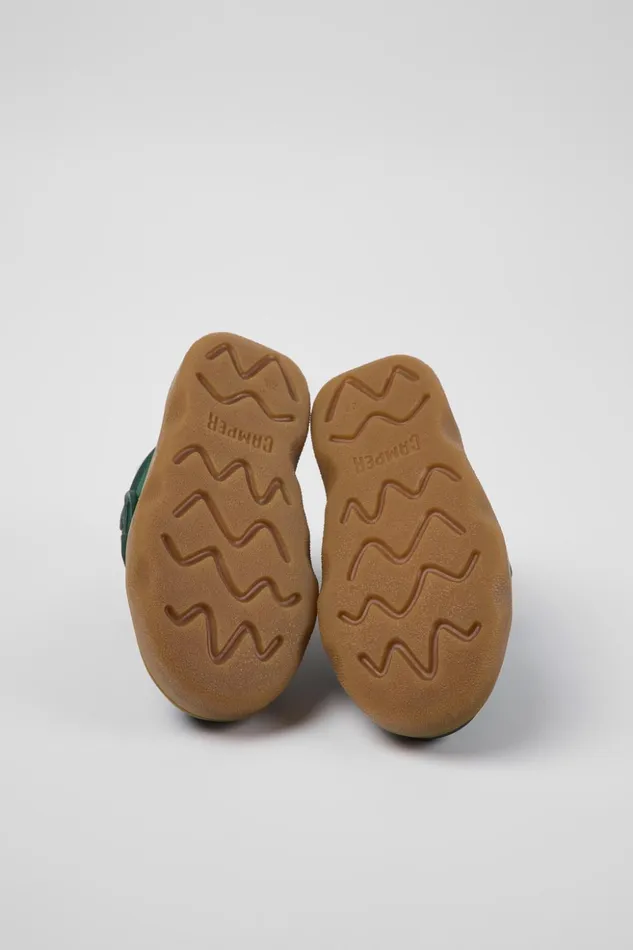 Kids Kiddo Green Leather And Textile Ankle Boots For Kids Camper Boots Kids Kiddo Green Leather And Textile Ankle Boots For Kids Camper Boots