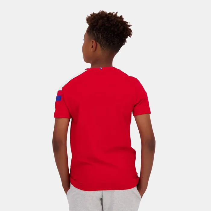 Kids Le Coq Sportif Tshirts Tricolore Tshirt Enfant Pur Rouge