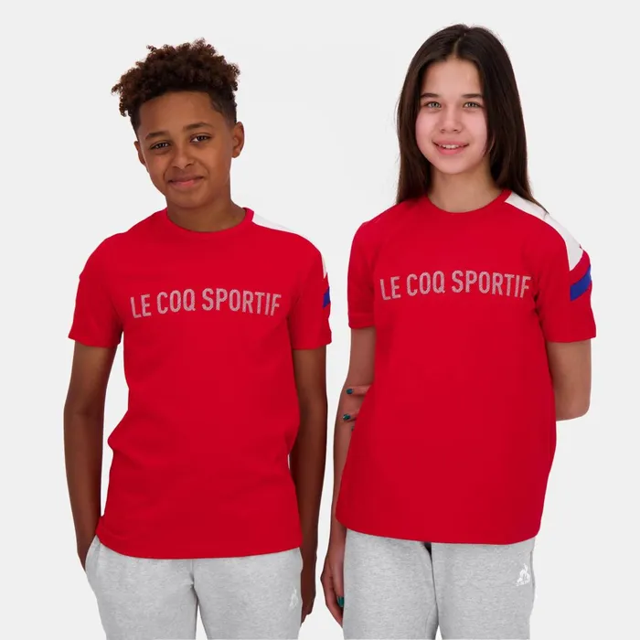 Kids Le Coq Sportif Tshirts Tricolore Tshirt Enfant Pur Rouge