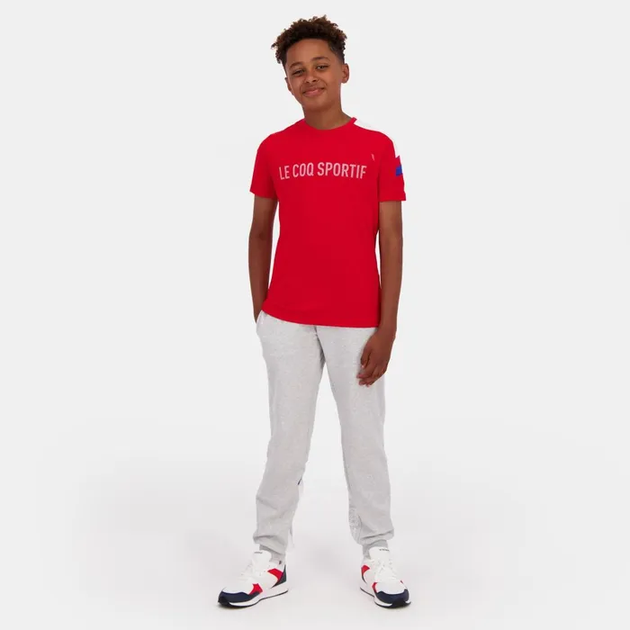 Kids Le Coq Sportif Tshirts Tricolore Tshirt Enfant Pur Rouge