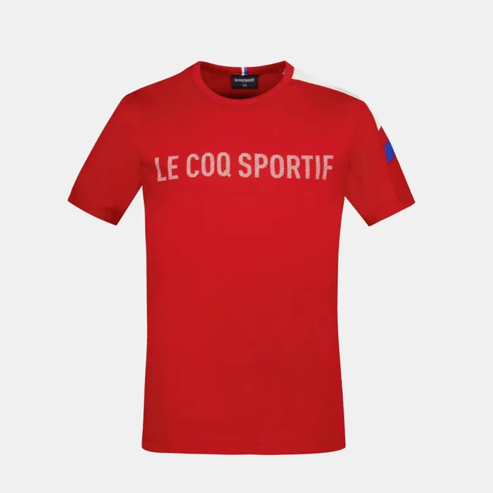 Kids Le Coq Sportif Tshirts Tricolore Tshirt Enfant Pur Rouge