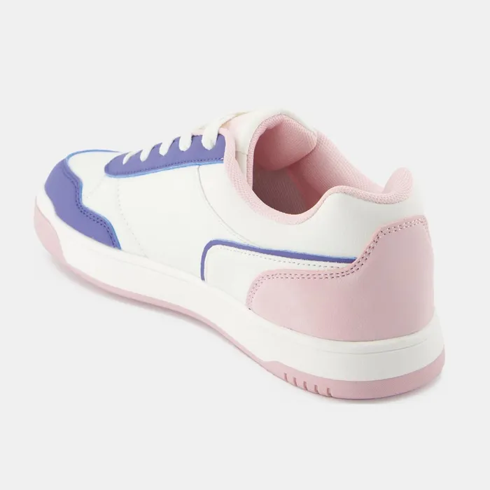 Kids Le Coq Sportif Teenager CHAUSSURES ADO Shoes LCS COURT BREAKER GIRL GS Kids Optical Whitepurple