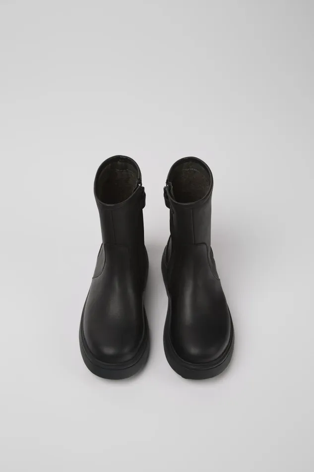 Kids Norte Black Leather Boots Camper Boots Kids Norte Black Leather Boots Camper Boots