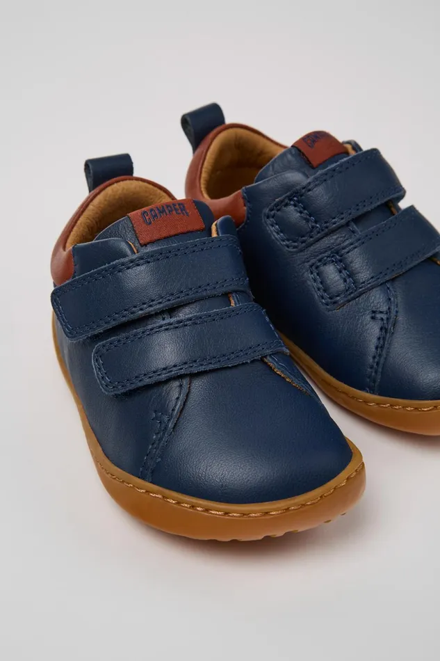 Kids Peu Blue Leather Sneaker For Kids Camper Sneakers