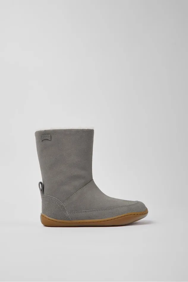 Kids Peu Gray Nubuck Boots For Kids Camper Boots Kids Peu Gray Nubuck Boots For Kids Camper Boots