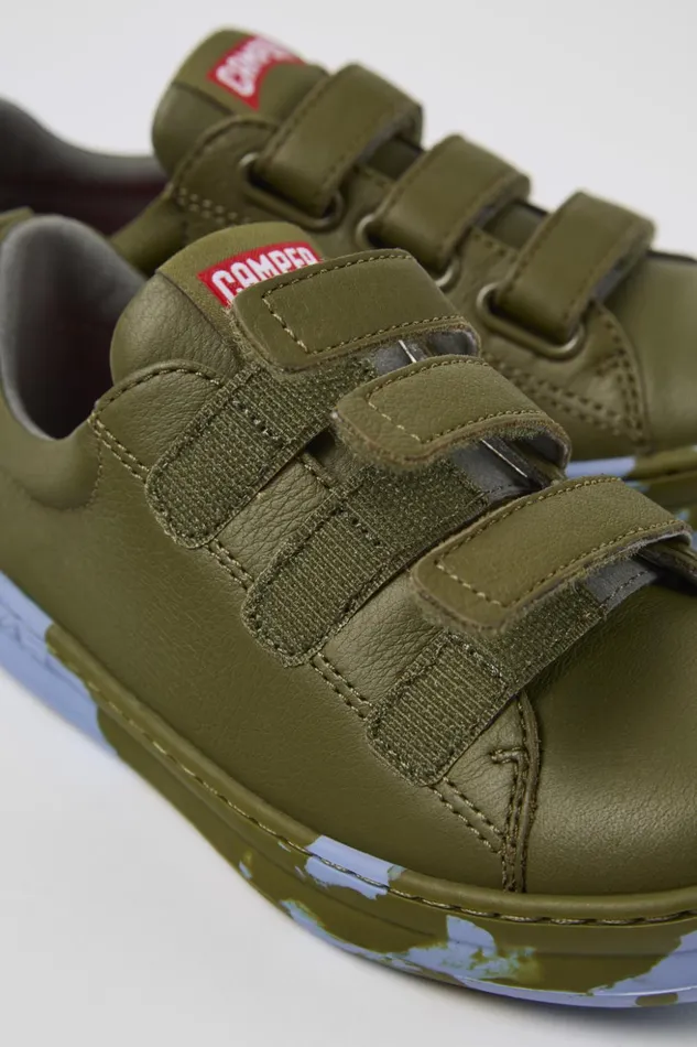Kids Runner Green Leather Sneaker Camper Sneakers