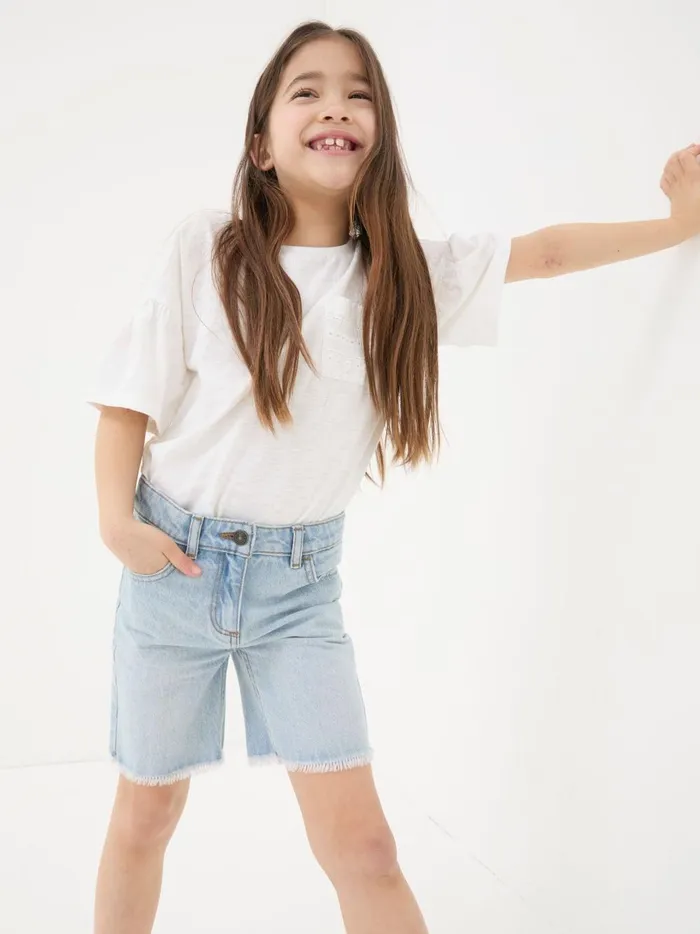 Kids Shorts Fat Face Blue Denim Bermuda Shorts