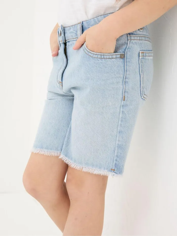 Kids Shorts Fat Face Blue Denim Bermuda Shorts