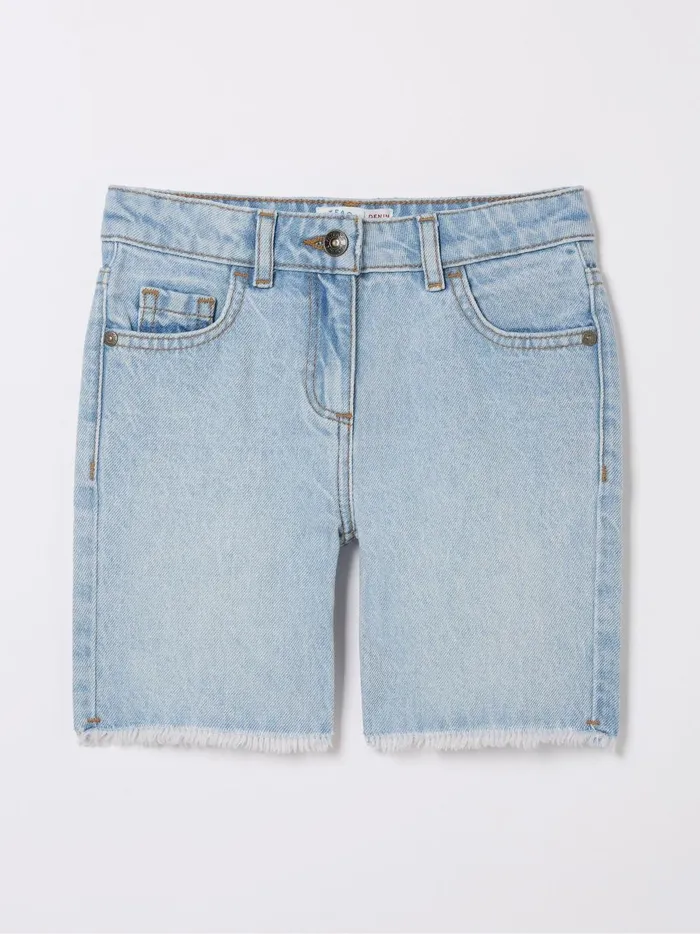 Kids Shorts Fat Face Blue Denim Bermuda Shorts