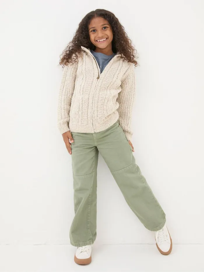 Kids Sweatshirts and Hoodies Fat Face Alicia Cream Knit Hoodie