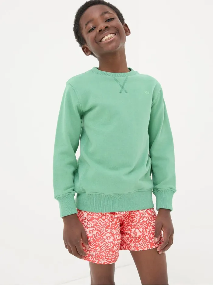 Kids Sweatshirts and Hoodies Fat Face Enborne Green Crew Sweatshirt