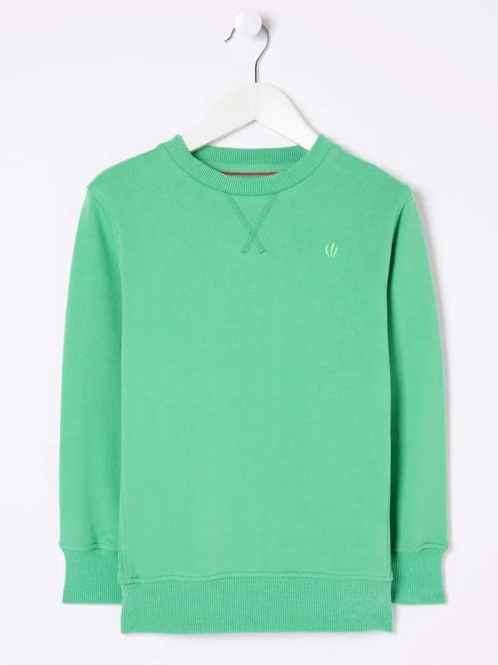 Kids Sweatshirts and Hoodies Fat Face Enborne Green Crew Sweatshirt