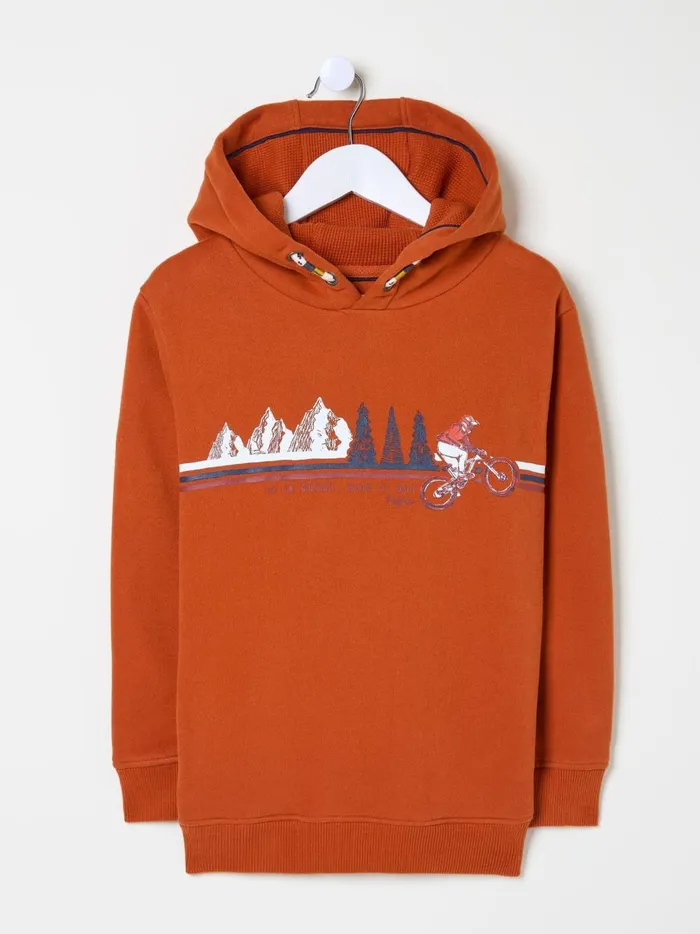 Kids Sweatshirts and Hoodies Fat Face Orange Graphic Hoodie Kids Sweatshirts and Hoodies Fat Face Orange Graphic Hoodie