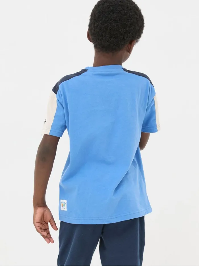 Kids TShirts and Polos Fat Face Blue Colourblock Jersey TShirt