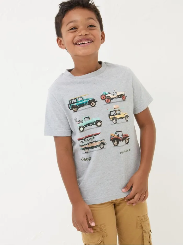 Kids TShirts and Polos Fat Face Jeep Grey Graphic TShirt