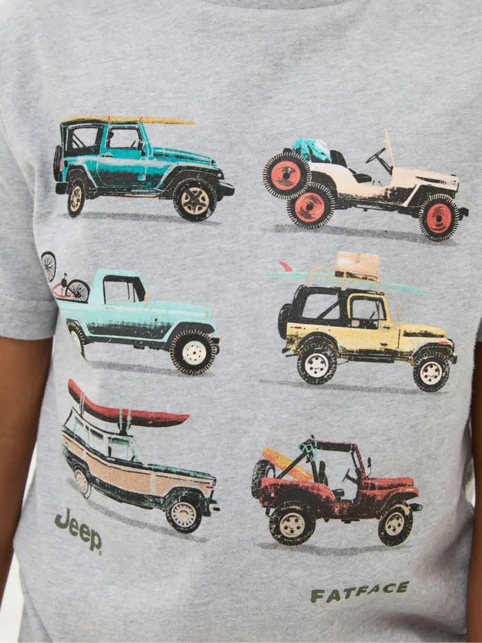 Kids TShirts and Polos Fat Face Jeep Grey Graphic TShirt
