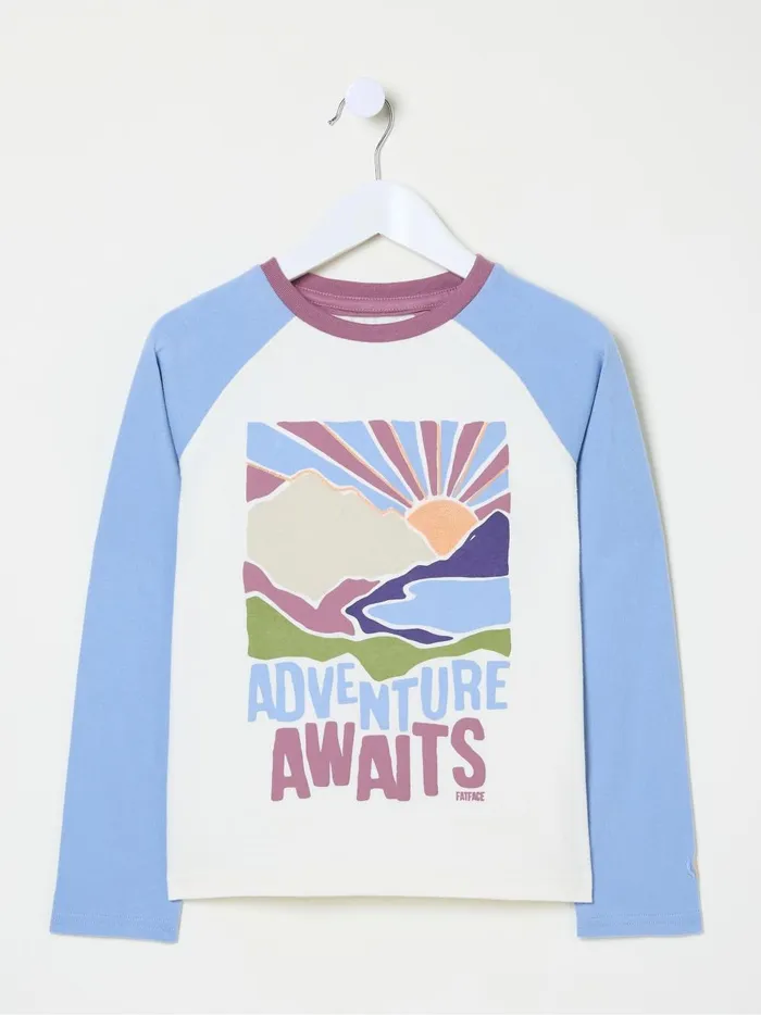 Kids Tops and TShirts Fat Face White Colourblock Graphic TShirt