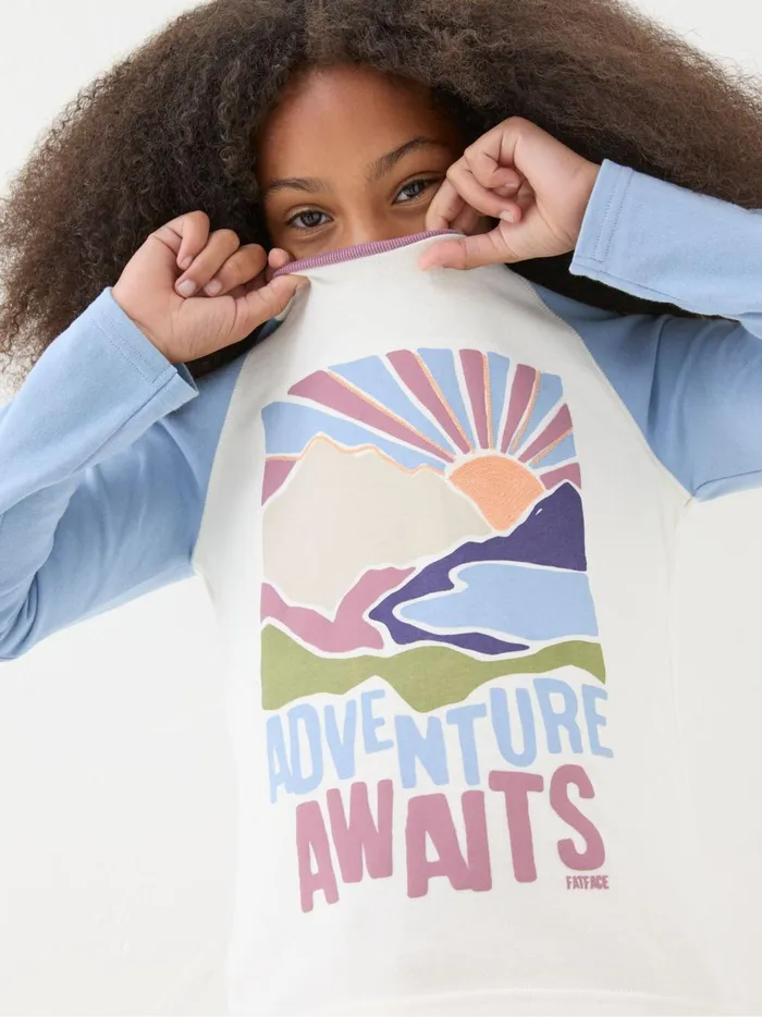Kids Tops and TShirts Fat Face White Colourblock Graphic TShirt Kids Tops and TShirts Fat Face White Colourblock Graphic TShirt