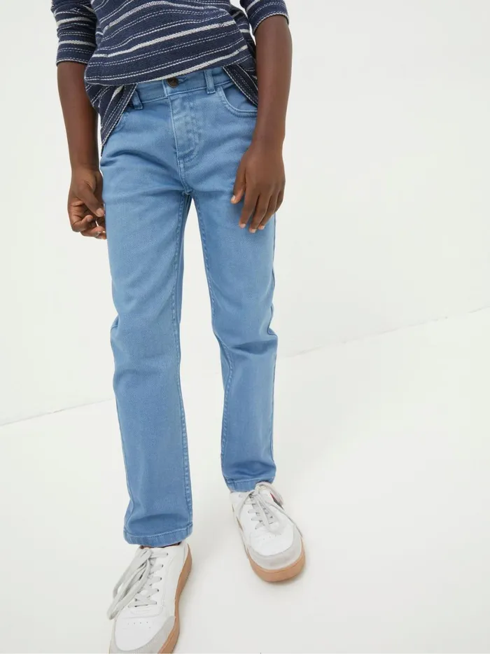 Kids Trousers Jeans and Joggers Fat Face Falmer Blue 5 Pocket Trousers