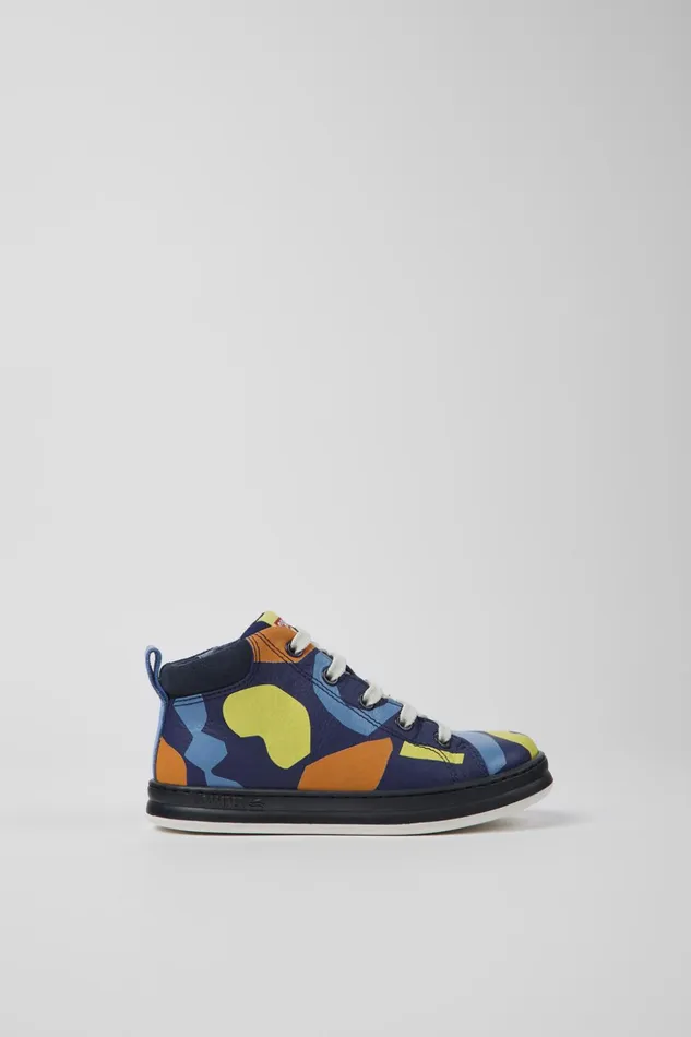 Kids Twins Multicolored Leather And Textile Boots Camper Boots Kids Twins Multicolored Leather And Textile Boots Camper Boots