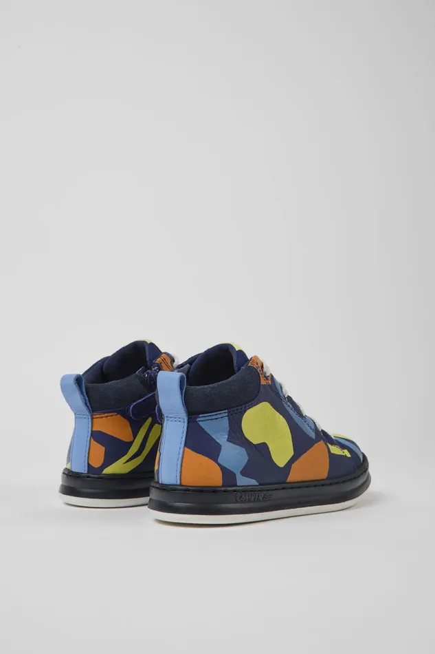 Kids Twins Multicolored Leather And Textile Boots Camper Boots Kids Twins Multicolored Leather And Textile Boots Camper Boots