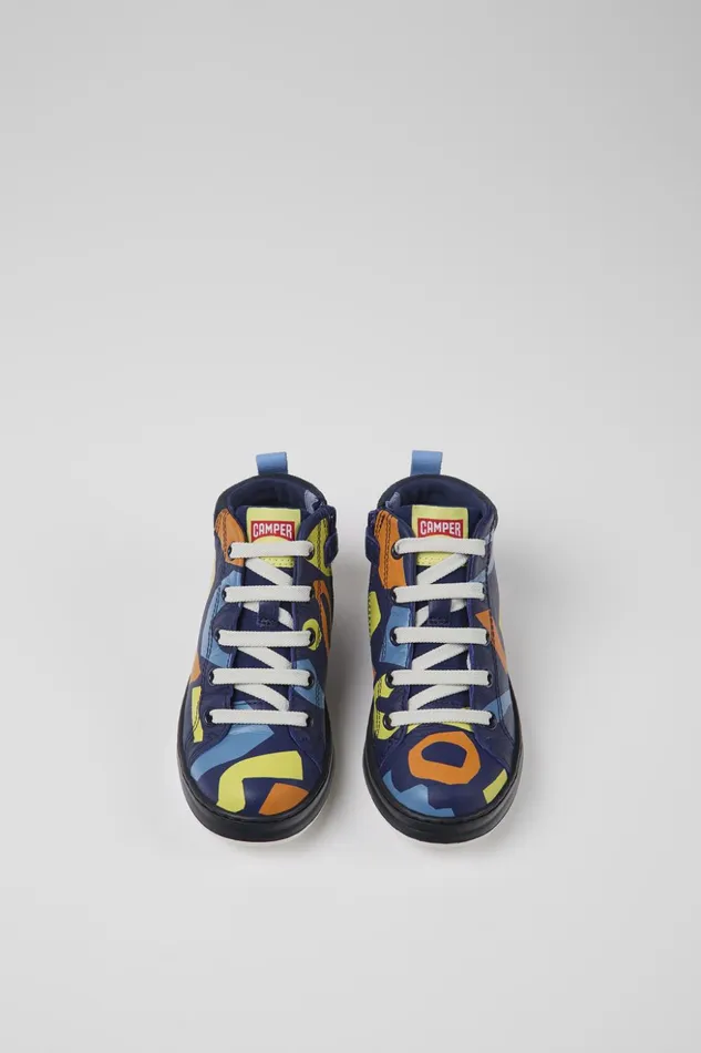 Kids Twins Multicolored Leather And Textile Boots Camper Boots Kids Twins Multicolored Leather And Textile Boots Camper Boots