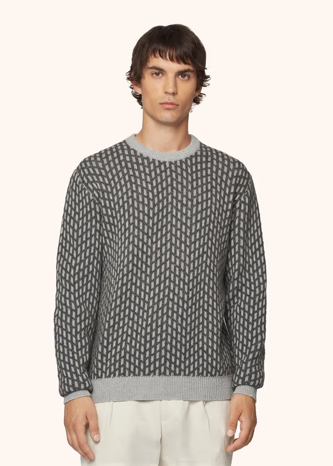Kiton Knitwear CASHMERE JUMPER WITH JACQUARD PATTERN 8211 Men Kiton Knitwear CASHMERE JUMPER WITH JACQUARD PATTERN 8211 Men