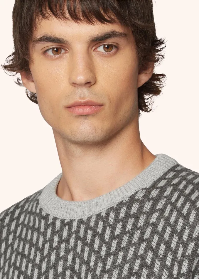 Kiton Knitwear CASHMERE JUMPER WITH JACQUARD PATTERN 8211 Men Kiton Knitwear CASHMERE JUMPER WITH JACQUARD PATTERN 8211 Men