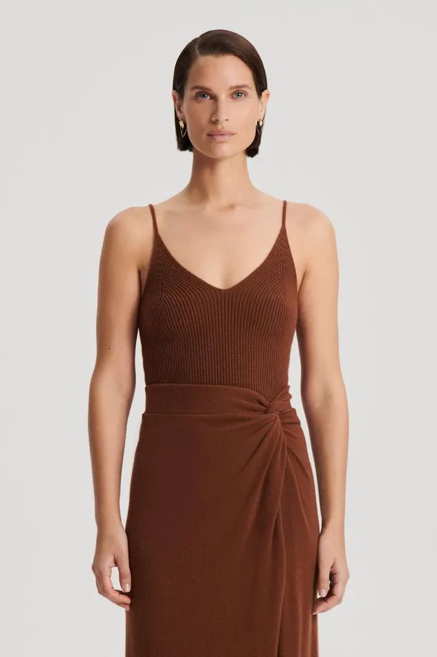 Knitwear Women Scanlan Theodore CASHMERE CAMISOLE Spice Knitwear Women Scanlan Theodore CASHMERE CAMISOLE Spice