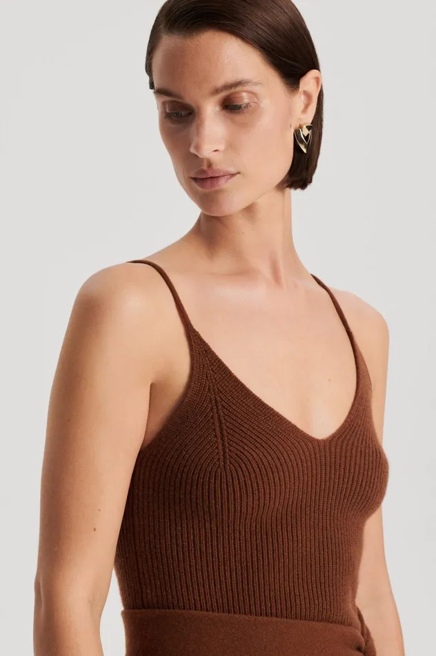 Knitwear Women Scanlan Theodore CASHMERE CAMISOLE Spice Knitwear Women Scanlan Theodore CASHMERE CAMISOLE Spice