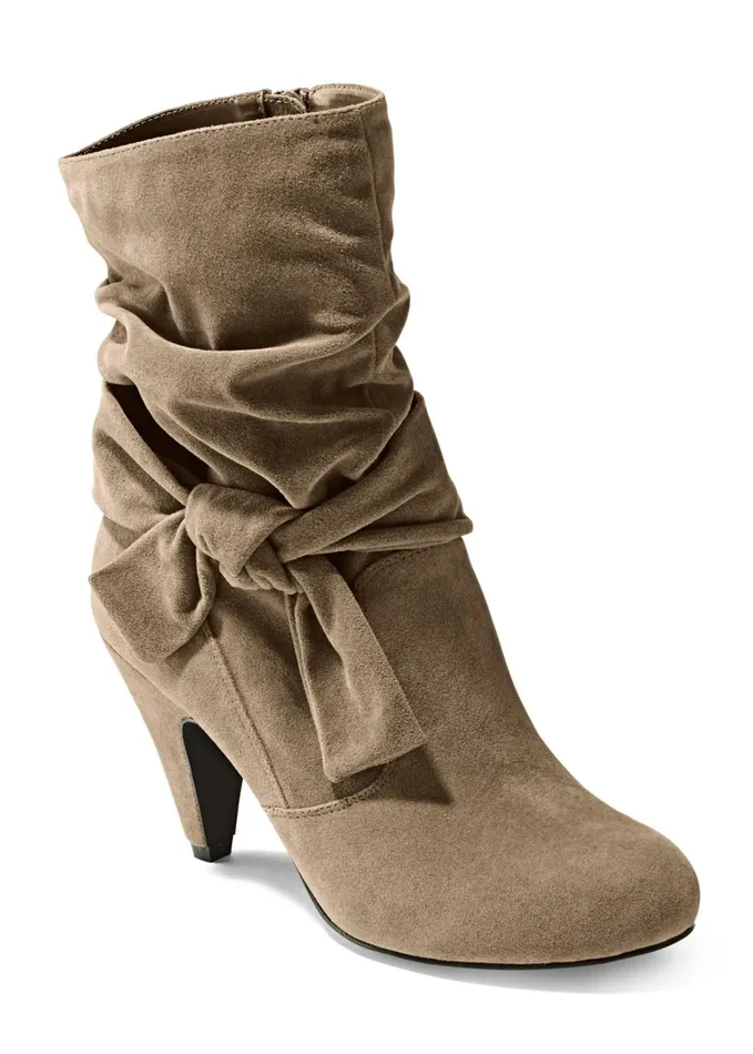 KNOTTED SLOUCHY BOOTS Taupe Women VENUS Boots and Booties