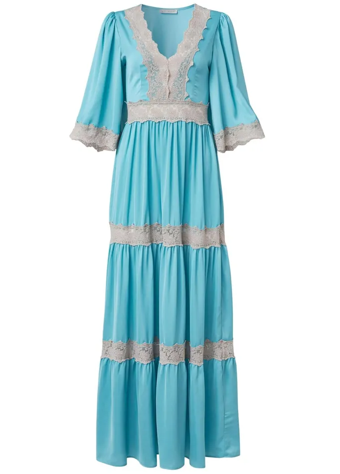 LACE DETAIL MAXI DRESS Aqua Multi Women VENUS Maxi Dresses
