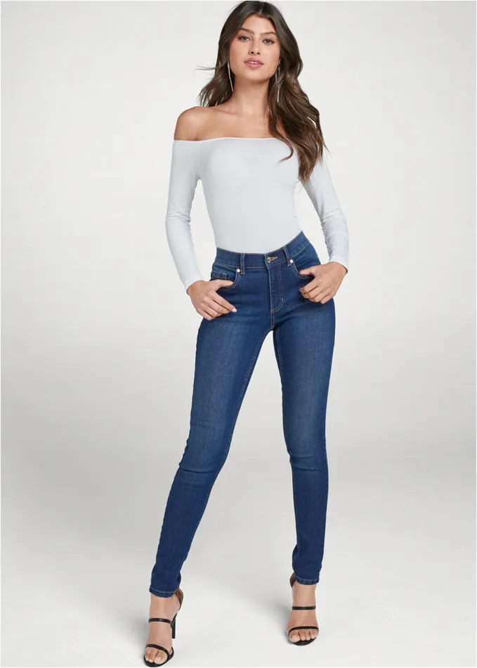 LACE DETAIL RIBBED TOP Heather Grey Multi Women VENUS Night Out Tops