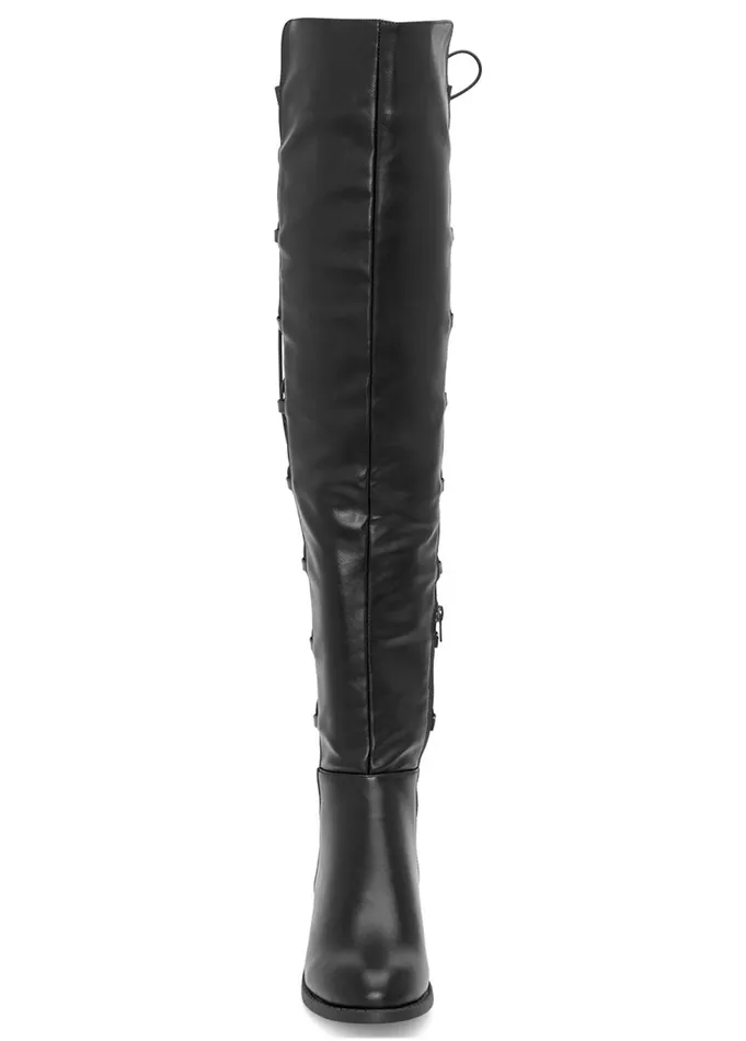 LaceUp Back Detail Boots Black Women VENUS Boots and Booties
