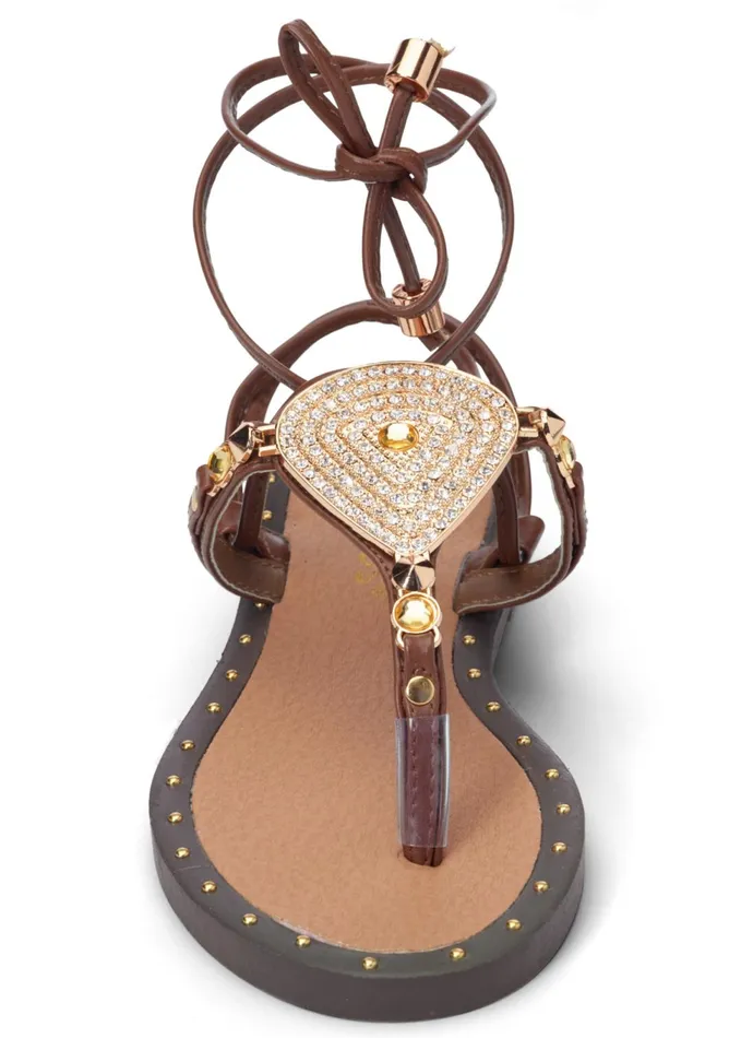 LACE UP GLADIATOR SANDALS Cognac Women VENUS Casual