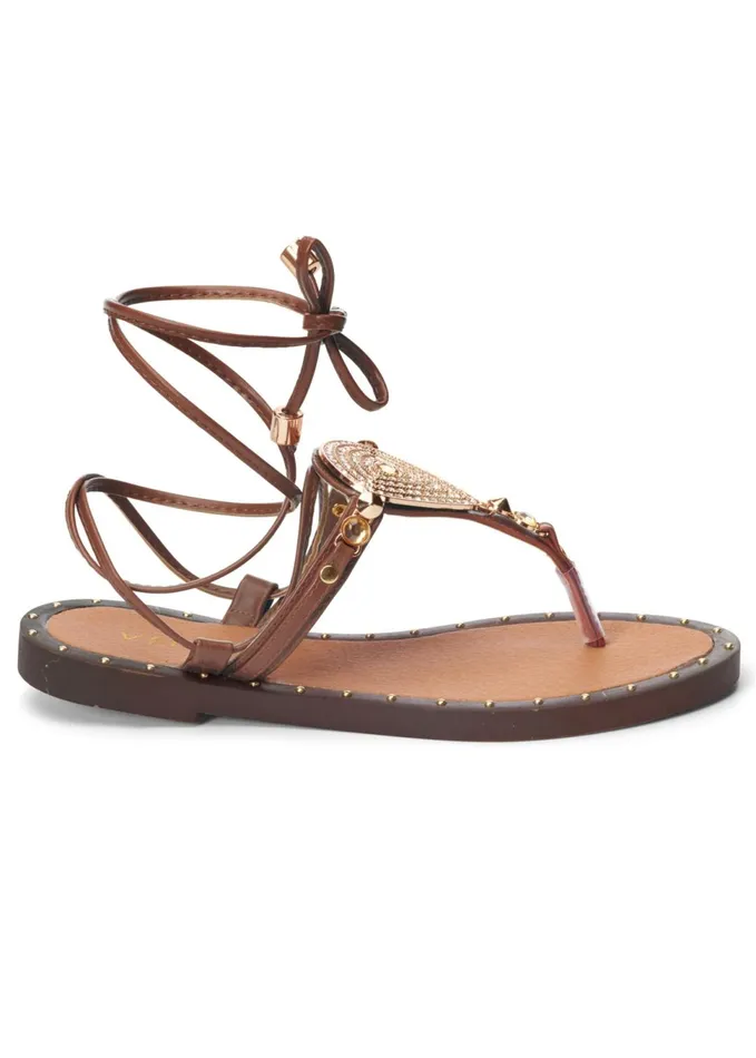 LACE UP GLADIATOR SANDALS Cognac Women VENUS Casual