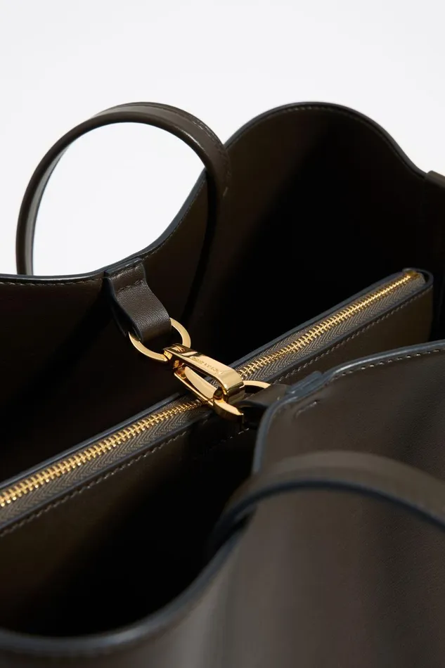 Large Olive Leather Chihuahua Shopper Bag Olive Women Bimba Y Lola Handbags